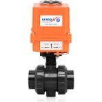 Unox Ø25 24V Dc Elektrik Aktüatörlü U-Pvc Küresel Vana Asit Için