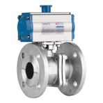 Unox DN100-4" Çift Etkili Pnömatik Aktüatörlü Paslanmaz 2 Parçalı Flanşlı Küresel Vana