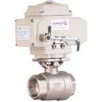 Unox DN80 - 3" 24 V Dc Elektrikli Aktüatörlü Dişli Küresel Vana 2 Parçalı - 3 Parçalı, 24 V AC