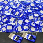 Ünsa Anahtar 100X Anahtarlık Kare Plastik Etiket Kimlik Pvc li Isimlik Isim Yazı Yazmalık Yazılabilen (Lacivert)