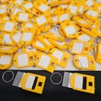 Ünsa Anahtar 100X Anahtarlık Kare Plastik Etiket Kimlik Pvc li İsimlik Isim Yazı Yazmalık Yazılabilen (Sarı Renk)