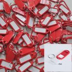 Ünsa Anahtar 100X Anahtarlık Plastik Etiket Kimlik Isimlik Isim Yazı Yazmalık Halkalı Anahtarlık-Kırmızı - Kırmızı-70430