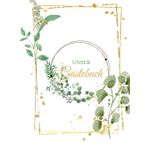 Unser Gästebuch zur Hochzeit: Ansprechendes Gästebuch in DIN A4, selbstgestaltet, für Gäste zum eintragen. Am schönsten Tag des Paares