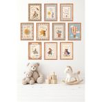 UNT 10'lu Çerçeve Görünümlü Pastel | Bebek Odası | Nursery, Minimalist, Vintage Tablo Seti 15x20 cm MDF UV Baskı