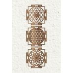 UNT Ahşap Yaşam Çiçeği Sri Yantra Torus Nefesi Üçlü Dekoratif Tablo Duvar Süsü Ev Hediyesi 30 cm - 30 X 30 - Ceviz