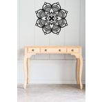 UNT Mandala Duvar Dekoru-süsü, Ahşap Dekoratif Tablo - Siyah Siyah 48 x 48 UNTNM570
