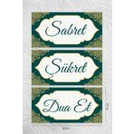 UNT Sabret Şükret Dua Et 3 lü Renkli Tablo Renkli Baskı 30 x 45 UNTNM276