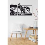 UNT Safari Afrika Temalı 3 lü Ahşap Tablo SİYAH 48 x 99 UNTNM160