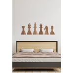 UNT Satranç Taşları 6 Parça Duvar Dekoru Tablo Ceviz 48 x 131 UNTNM182