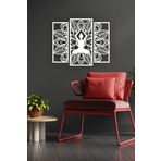 UNT Yoga Temalı Mandala Duvar Dekoru 3 lü Tablo BEYAZ 48x55 UNTNM219