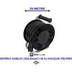 Üntel H07RN-F Makaralı Uzatma Kablosu | 3×2,5 Mm² | 16A | Elektrikli Araç Şarjı Için En Doğru Uzatma Kablosu - Siyah - 25 METRE