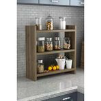 Ünüvar Konsept Gardenya Home Ceviz Renk 3 Katlı Modern Ahşap Mdf Tezgah Üstü Mutfak Baharatlık Rafı