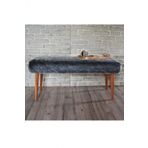 Ünüvar Konsept Puf & Benç 45*100-Ahşap Ayak Dökülmez Peluş Antrasit K1