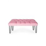 Ünüvar Konsept Puf & Benç 45*90-Metal Siyah Ayak Silenebilir Kumaş Pembe K1
