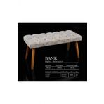 Ünüvar Konsept Puf & Benç 45X90-Ahşap Ayak Silenebilir Kumaş Krem