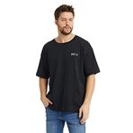 UNV COLLECTION Brooklyn Baskılı Erkek Oversize T-Shirt (Siyah, S)