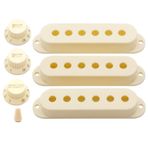 Unxuey Elektronik Gitar için Tek Kartuşlu Ses Alıcısı Kapakları, 1 x Şalter Ucu, 1 x Ses Ayarlayıcı ve 2 x Ses Regülatörü Fender Stratocaster Strat ST Elektronik Gitar, Yedek Parçalar, Krem Renkleri