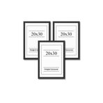 UON Resim Çerçevesi Siyah 20x30 Diploma Belge Sertifika 3’lü Düz model Fotoğraf Resim Çerçeve Seti