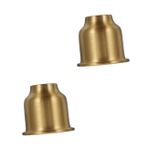Uonlytech 2 Adet Pirinç Lamba Kabı Pirinç Mumluk Pirinç Mum Bardak Şamdanlar Için Mum Damla Koruyucuları Abajur Kapağı Metal Adak Mumlukları Metal Dekoratif Mum Tutacağı Metal Mumluk Golden