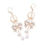 Uonlytech 2 Adet Rhinestone Yay Anahtarlıklar Kadınlar Için Sevimli Kelebek Düğüm Anahtar Yüzükler Boncuklu Anahtarlık Takılar Çanta Ve Çanta Aksesuarları