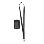 Uonlytech Deri kimlik klasörü Kimlik kartı tutucu dikey kimlik kartı sahibi öğrenci kordon boyunluklar kart tutucu rozet boyunluklar kimlik sahibi rozet kordon kart kolu Black