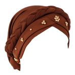 UOQAPRE Kadın türban başörtüsü kap saç kaplı şal şapka kimyasal kanser kemo kasketleri kap Headwrap, B-kahve, Tek Beden