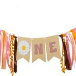 UOREND Groovy Daisy Bir Doğum Günü Yüksek Sandalye Afişi, Hippi Temalı Boho Parti Süslemeleri, Bir Retro Harika Bebek Partisi Malzemeleri, Papatya Fotoğraf Kabini Sahne, Papatya Bebek Duş Dekoru, Pasta