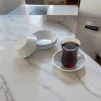 Up Home 50 Adet Çay Tabağı Bardak Altlığı Kırılmaz Plastik - Beyaz