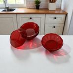Up Home UpHome 24'lü Çay Tabağı Bardak Altlığı Kristal - Kırmızı