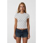Up Trends Kadın Puantiyeli Basic Crop Top Bluz