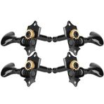 UPALDHOU 4 Paket Ukulele Akort Mandalları Makine Kafalarının Değiştirilmesi, Balık Kuyruğu Tasarımı, Bakım Için 1:15 Dişliler (BLACK)