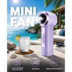 Upeka 3 Kademeli Turbo Cep Boy Mini Fan 12CM 96GR Ip Askılı Type-C Şarjlı Soğutucu El Fanı - Lila