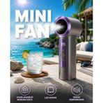 Upeka 3 Kademeli Turbo Cep Boy Mini Fan 12CM 96GR Ip Askılı Type-C Şarjlı Soğutucu El Fanı - Siyah - Mor