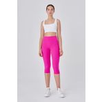 UP&FIT Push Up Yüksel Bel Toparlayıcı Kapri Tayt Pembe
