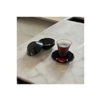 UpHome 24'lü Siyah Çay Tabağı Bardak Altlığı Plastik