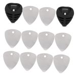 UPKOCH 1 Takım Paslanmaz Çelik Gitar Pleektrums Metal Gitar Seçtikleri Gitar Saklama Kutusu Ile Seçtikleri