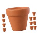 UPKOCH 12 Paket Mini Terracotta Ofis Dış Mekan Bitkileri Kaktüsler İçin Küçük Seramik Saksılar Yerden Tasarruf Sağlayan Bahçe Saksı Seti