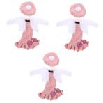 UPKOCH 3 Takım Oyuncak Bebek Giysileri Bebek Giyinme Bebek Kıyafetleri Kız Oyuncakları Narin Bebek Elbise Prenses Kız Elbise Bebekler Bebek Çocuk Pembe Bez Değiştirilebilir