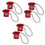 UPKOCH 6 Bebek Evi Telefonu Küçük Mobilya Oyuncak Telefon Modeli Minyatür Mobilyaları Mini Bebek Evi Bebek Aksesuarları Cep Telefonu Döndürmek Kırmızı Nostaljik
