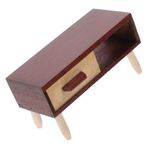UPKOCH bebek evi mobilyaları bebek aksesuarları masası mini oyuncak ev mobilyaları ahşap tv dolabı mini mobilya oyuncaklar oyuncak ev masası bebek evi için mini mobilyalar Odun Brown