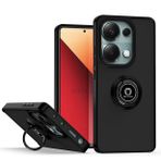 UPLAI Xiaomi Redmi Note 13 Pro 4G/Poco M6 Pro 4G için Kılıf, Manyetik Halka Tutuculu Ultra İnce, Darbeye Dayanıklı Kılıf, Premium PC + TPU Tampon Şık Şeffaf Buzlu Kapak (Siyah)