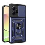 UPLAI Xiaomi Redmi Note 13 Pro 4G/Poco M6 Pro 4G için Zırh Kılıf, Ultra İnce, Darbeye Dayanıklı Silikon Kılıf, Slayt Kamera Kapağı ve Manyetik Halka Destek Stantlı, PC + TPU Dayanıklı Kılıf. Mavi