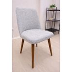 Upmall A Kalite Mutfak Sandalye Kılıfı Büyük Oval Jakarlı Yıkanabilir Streç Lastikli Sandalye Örtüsü 1 Adet - 46 x 57 cm - Taş - Gri