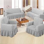 Upmall Bürümcük Koltuk ,kanepe , Çekyat Örtüsü, Lastikli Koltuk Kılıfı 3311TAKIM - 180 x 230 cm - Açık Gri