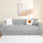 Upmall Bürümcük Lastikli Kanepe Örtüsü Likralı Koltuk Örtüsü Tek 3lü - 180 x 230 cm - Gri
