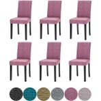 Upmall Jakarli Sandalye Örtüsü Çubuk Desen Yüksek Esnekli Sandalye Kılıfı( 6 Adet) - 35 x 45 cm - Pembe