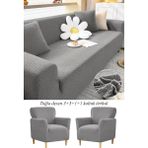 Upmall Jakarlı Tuğla Desen 3311 Koltuk Örtüsü Çekyat Kanepe Kılıfı Lastikli Kayma Yapmayan - Gri - 180 x 230 cm