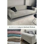 Upmall Koltuk Örtüsü 3+3+1+1 Takımı Lastikli Esnek Yıkanabilir Çekyat Kanepe Kılıfı - 180 x 230 cm - Taş - Gri