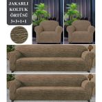 Upmall Koltuk Örtüsü 3+3+1+1 Takımı Lastikli Esnek Yıkanabilir Çekyat Kanepe Kılıfı - Kahve - 180 x 230 cm