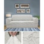 Upmall Koltuk Örtüsü Koltuk Kılıfı Jakarlı Esnek Ve Lastikli Yıkanabilir 3 Kişilik Çekyat Örtüsü Bir Adet - 180 x 230 cm - Taş - Gri